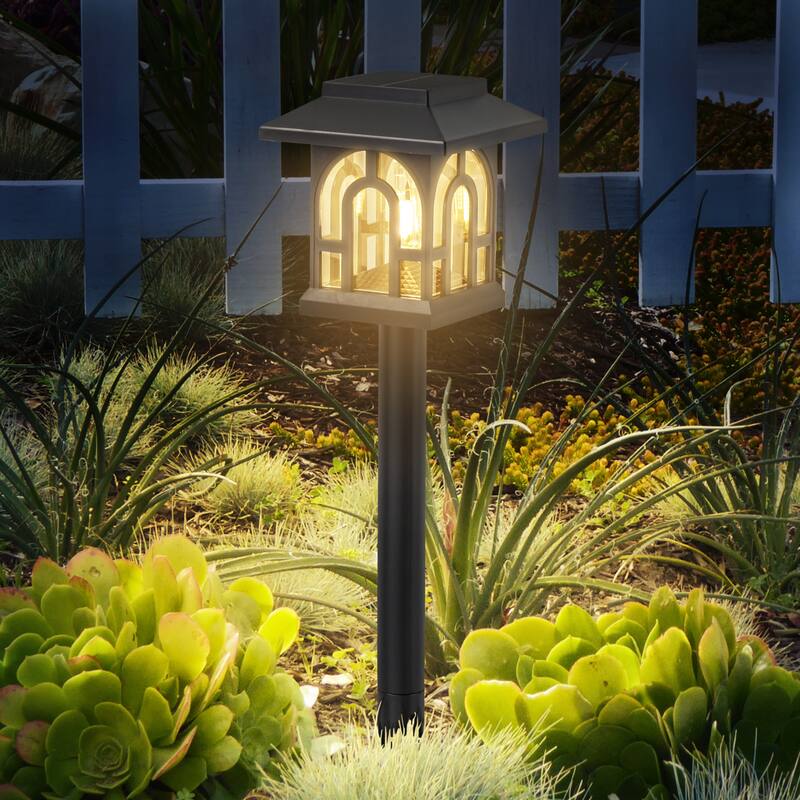 C Cattleya Black Solar LED Outdoor Path Lights