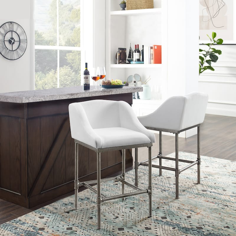 Hillsdale Dillon Metal Upholstered Non-Swivel Stool