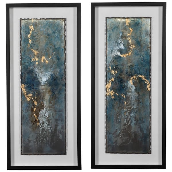 slide 2 of 4, Uttermost Glimmering Agate Abstract Prints (Set of 2)