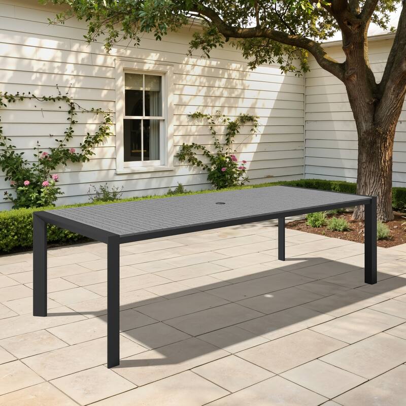 Pellebant Premium Outdoor Patio Aluminum Dining Table with Umbrella Hole