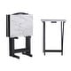 preview thumbnail 12 of 18, Meisel White Faux Marble Tray Table Set