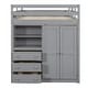 preview thumbnail 6 of 10, Full Loft Bed with Wardrobe, Desk, & Drawers