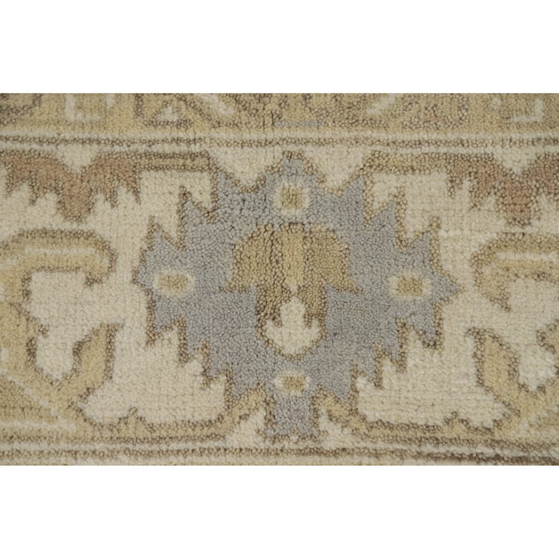 Oushak Indian Area Rug Handmade Transitional Blue Wool Carpet - 7'11" x 9'9"