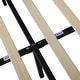 preview thumbnail 8 of 41, Remote Control LED Lights Bed Frame, PU Upholstered Princess Bed with Crown Headboard, Wood Slat Platform Bed