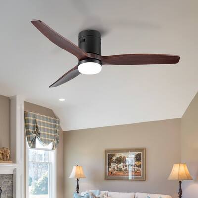 52" Integrated LED Low Profile Ceiling Fan with ETL Certified, Modern Large Air Volume Ceiling Fan for Bedroom Livingroom Patio