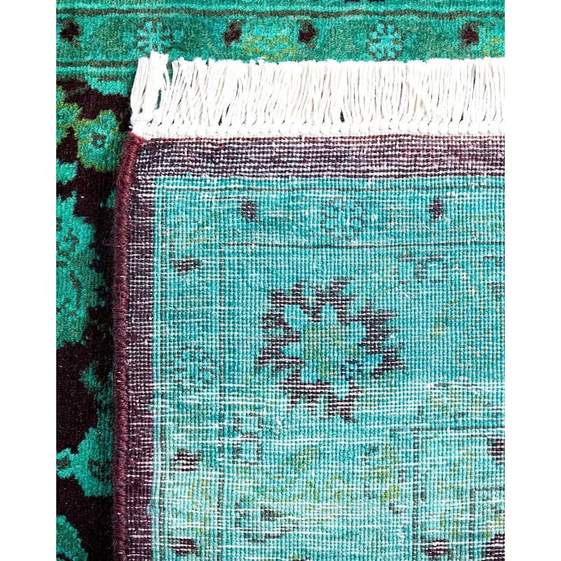Contemporary Overdyed Wool Hand Knotted Runner - 2' 6" x 13' 9"