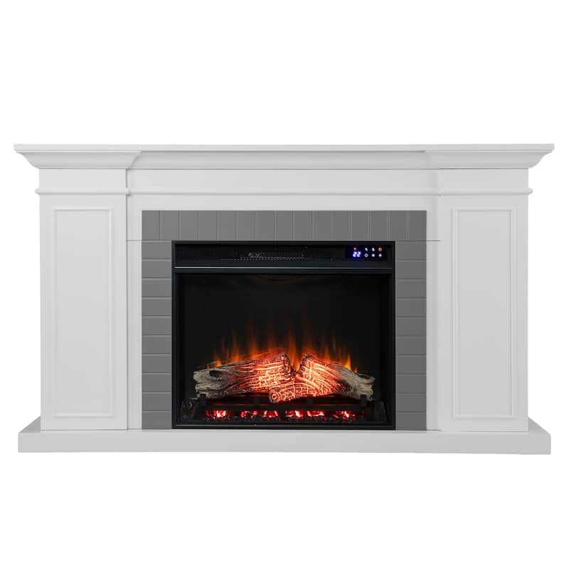 SEI Furniture Repetto Transitional White Wood Electric Fireplace