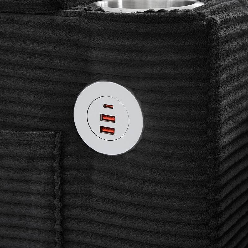 U-Shaped Sectional Sofa Convertible Sleeper Sofa with Dual Storage Chaise Lounges, Cup Holders, USB, Storage Boxes and Pockets