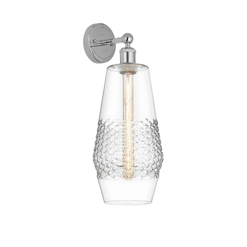 Innovations Lighting 616-1W-19-7 Windham Sconce Windham 19" Tall Wall - Polished Chrome / Clear