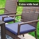 preview thumbnail 9 of 30, MAISON ARTS 6-Pieces Outdoor Dining Sets, 37" Square Metal Bistro Table with Umbrella Hole and 4 Rattan Garden Chairs