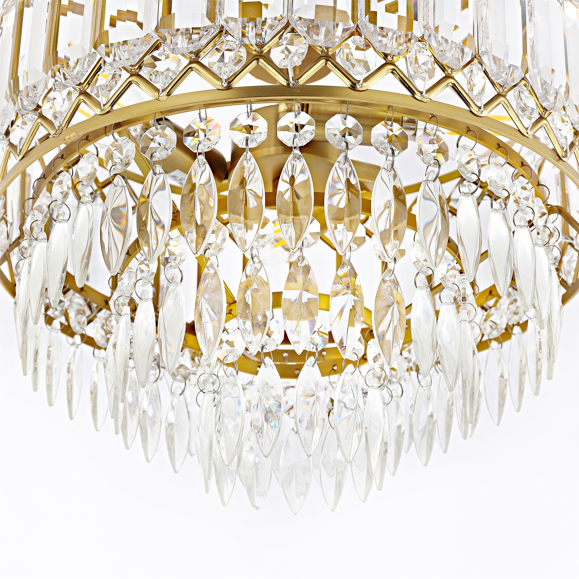 Dimmable Crystal Semi-Flush Mount Ceiling Light with 3 Lights-image