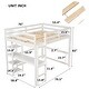 preview thumbnail 19 of 50, Wood Loft Bed with built-in desk, Safety Guardrails and Ladder for Kids, Boys and Girls
