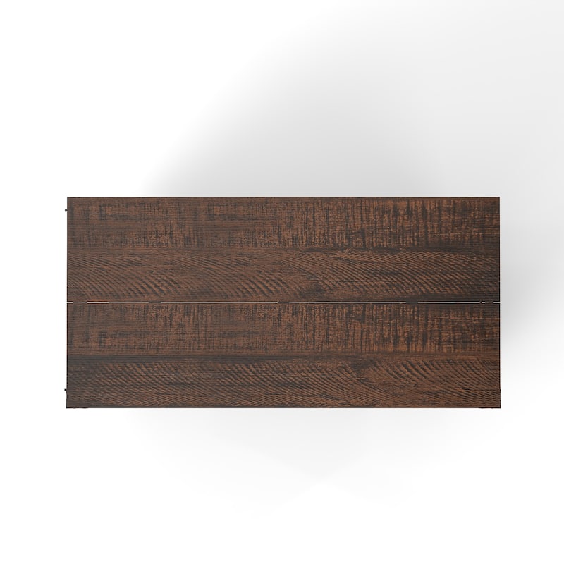 Mobile Dog Crate with Flip-Top Feeding Door, 2-in-1 Convertible Crate with 5 Casters & Side Hooks, Double Dog Crate Furniture