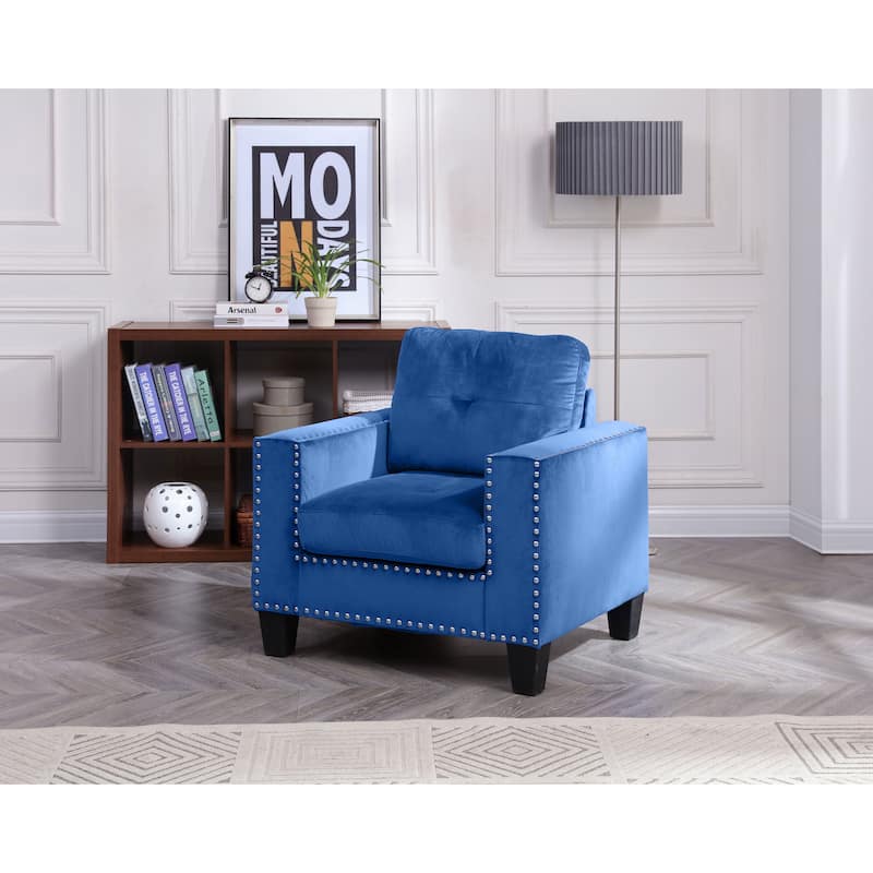 Nailer Velvet Living Room Chair