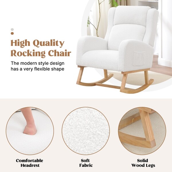 Nursing Rocking Chairs for Mom Nursery,Comfy Wingback Glider