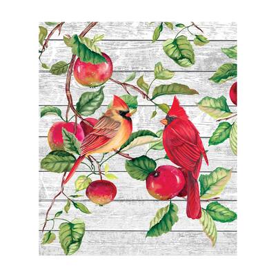 Fall Cardinals and Apples Metal Dishwasher Magnet - 25.200 x 4.500 x 4.500