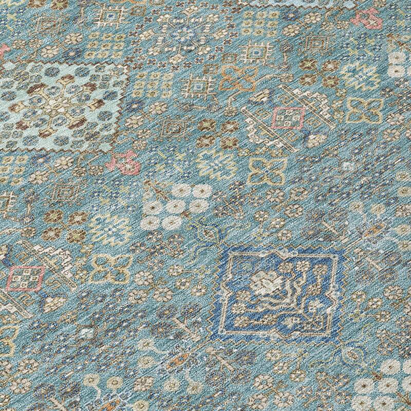 Machine Washable Indoor/ Outdoor Boho Panel Chantille Rug