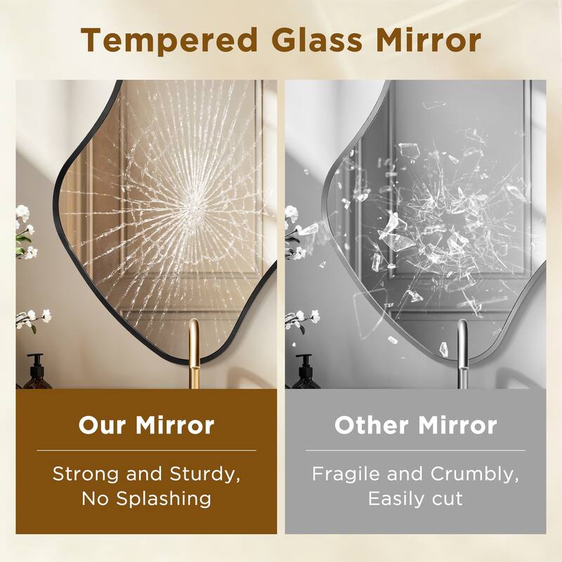 Irregular Asymmetric Aluminum Alloy Framed Wall Mirror