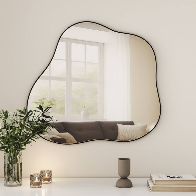 31.5" x 29.5" Irregular Cloud-Shaped Metal Accent Wall Mirror