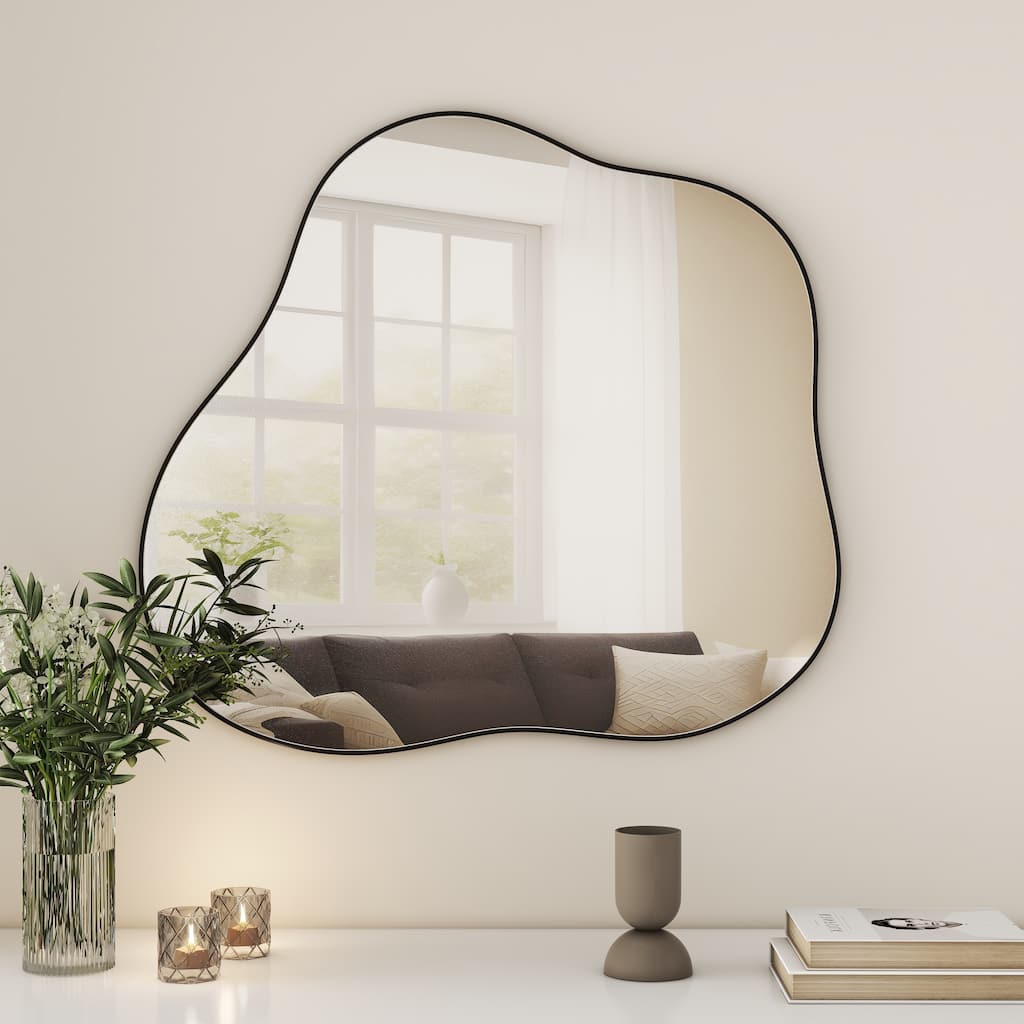 31.5" x 29.5" Irregular Cloud-Shaped Metal Accent Wall Mirror