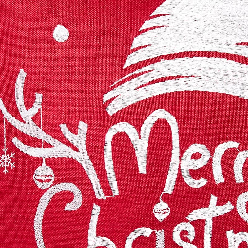 Violet Linen Seasonal Xmas Christmas Holiday Spirits Pattern Decorative Cushion Cover