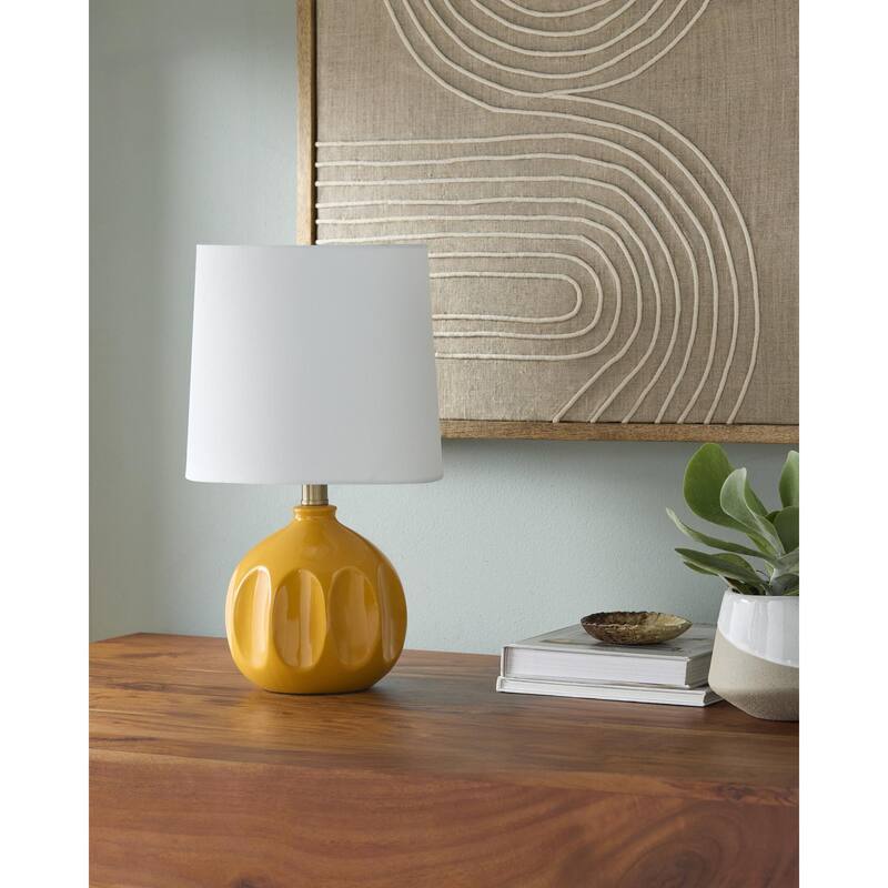 Livabliss Bellune Global Accent Table Lamp - 15"H x 10"W x 10"D - Orange