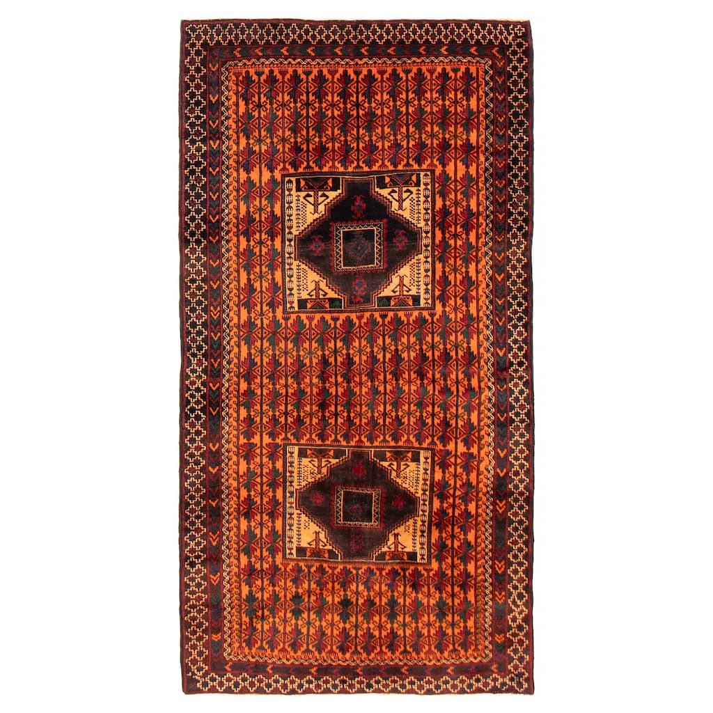Teimani Orange Rug 3'8" x 7'1" - 3'8 x 7'1