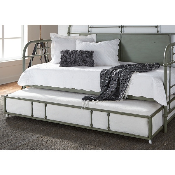Carbon Loft Cauthen Vintage Series Green Twin Metal Trundle