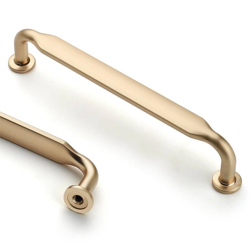 10 Pack 5 Inch Cabinet Pulls - 5"L x 1"W - Brushed Brass