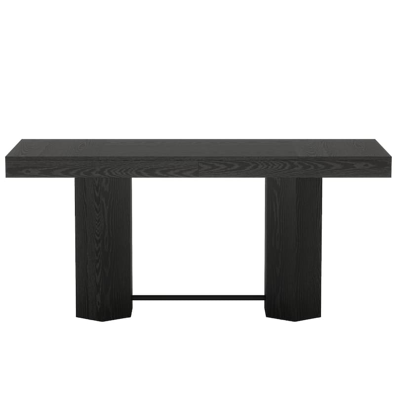 Industrial Bar Table 70.9" Rectangular Home Bar Unit with Footrest