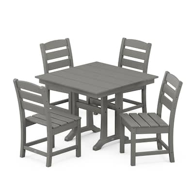 POLYWOOD Lakeside 5-Piece Farmhouse Trestle Side Chair Dining Set