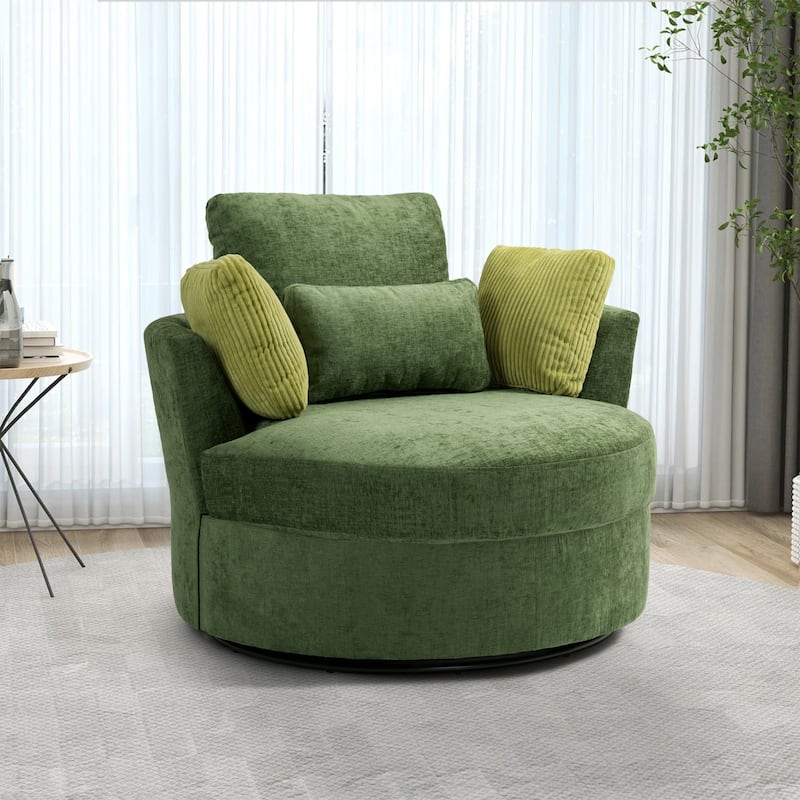 Modern Swivel Chair with Pillows for living room