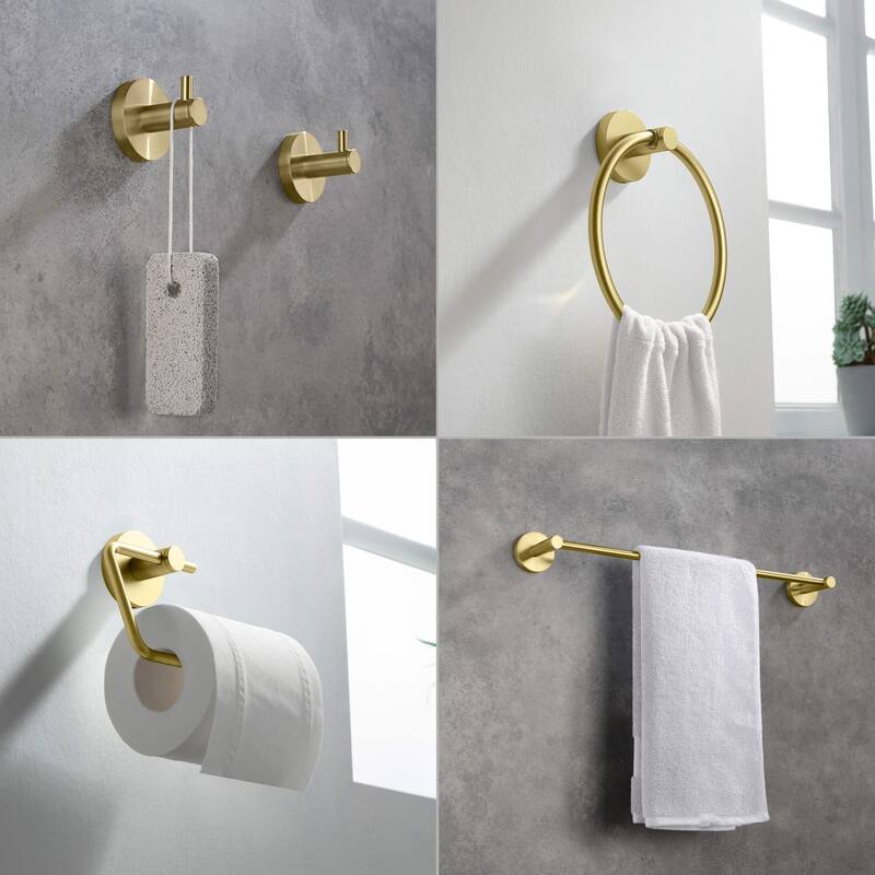 Circular 5-Piece Bathroom Hardware Set