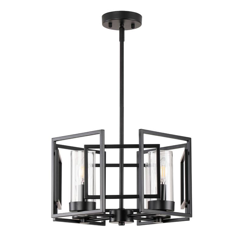 4-Light Geometric Simple Lantern Marco Pendant Lamp or Semi Flush Mount