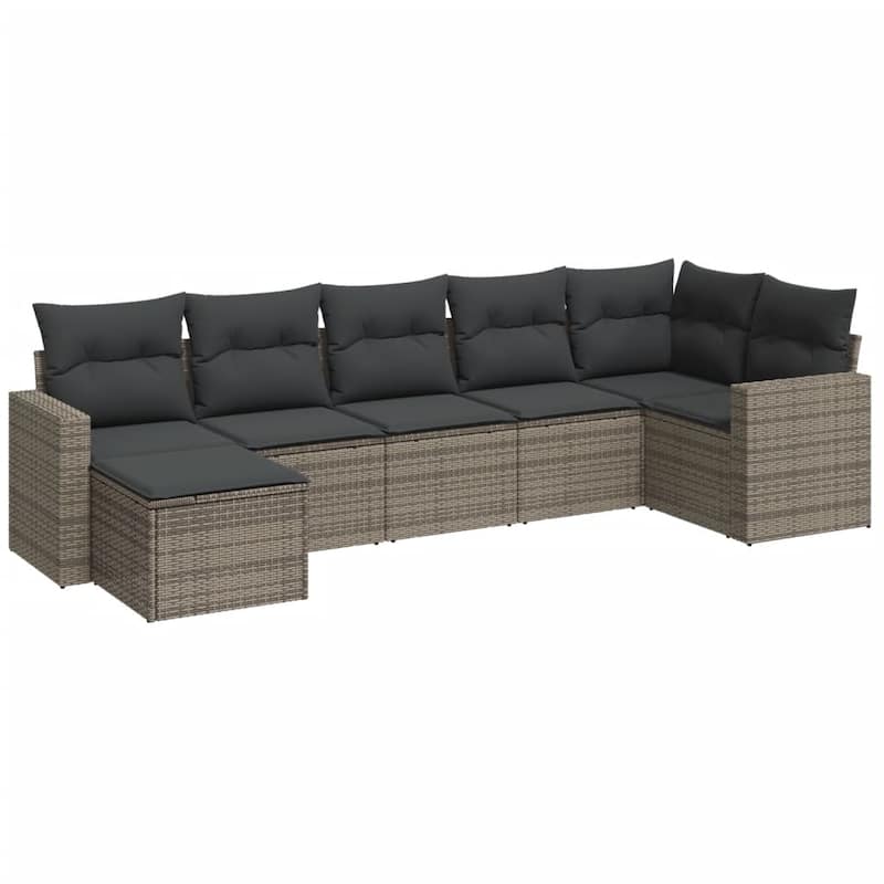 vidaXL Garden Sofa Set Grey PE rattan Large Modular Garden Sofa Set - 21.7 x 21.7 x 14.6