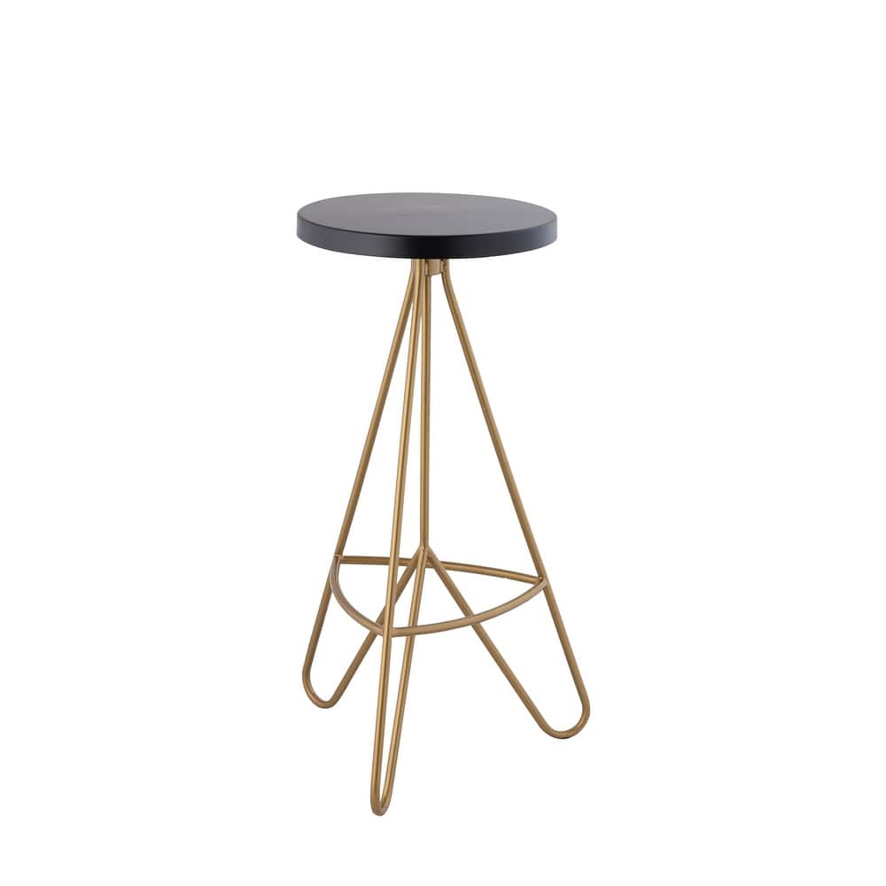 Chronos 30" Modern Industiral Iron Tripod Backless Bar Stool, by JONATHAN Y