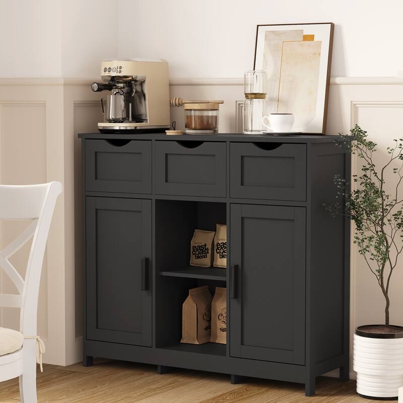 Wooden Floor Cabinet,with Drawers and Shelves Storage Cabinets,Accent Cabinet for Living Room,Bedroom