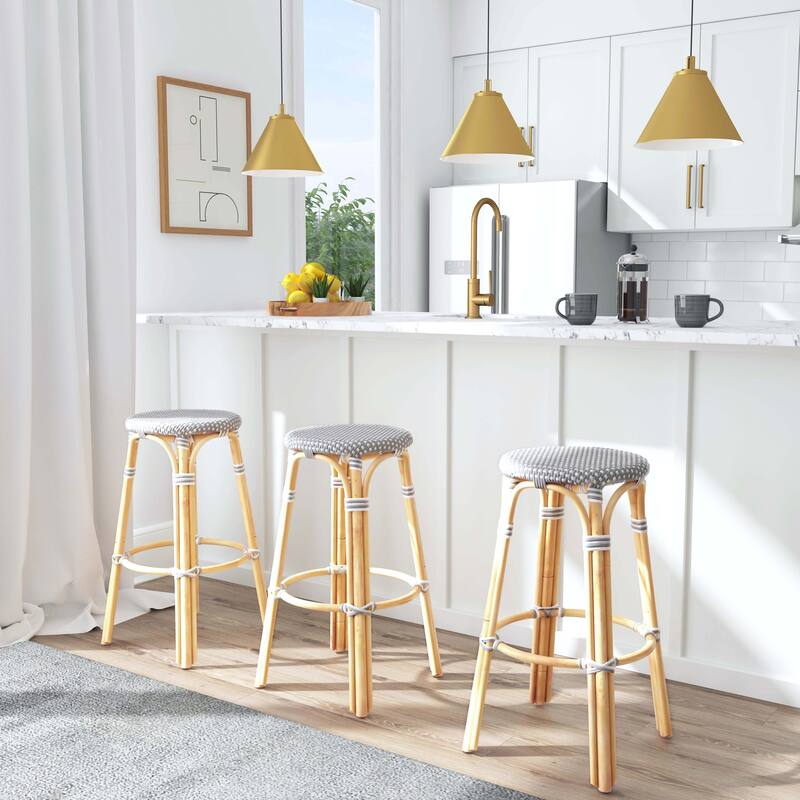 Tobias Rattan Round Bar Stool