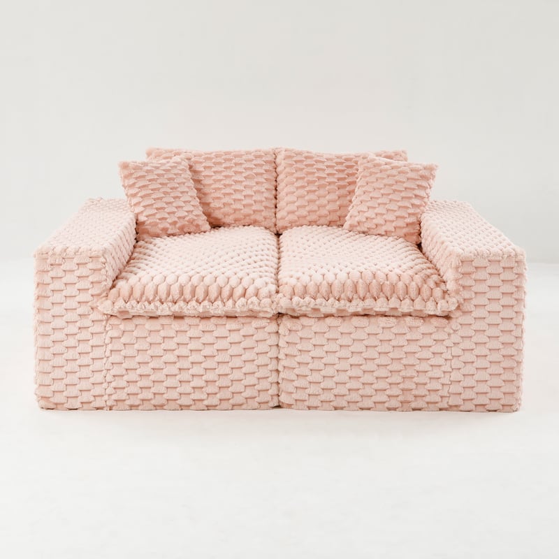 Free Combination Modular Couch Fluffy Turtle Velvet Sectional Sofa