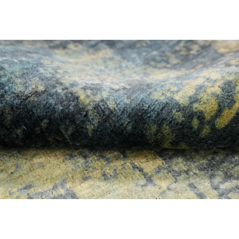 Hand Knotted Oriental Viscose Silk Carpet Modern Abstract Multi-Colored Abstract Area Rug - 7' 7'' X 5' 8''