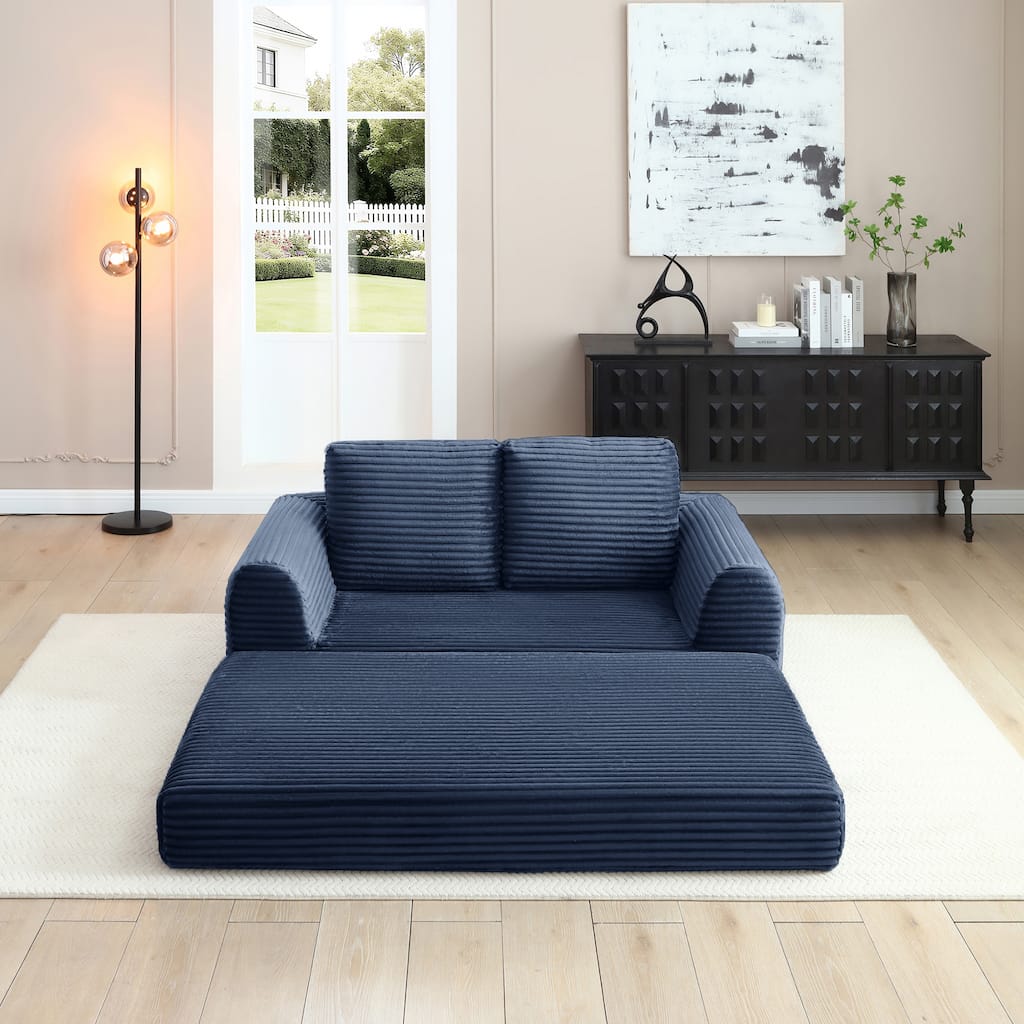 Sofa Bed Sleeper Sofa with 2 Pillows, Upholstered Sofa Couch Loveseat 2-Seater Sofa Couch with Armrests