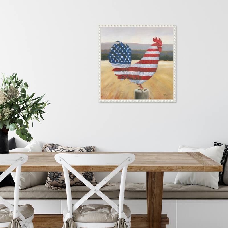 American Rooster by Wellington Studio Framed Canvas Wall Art Print