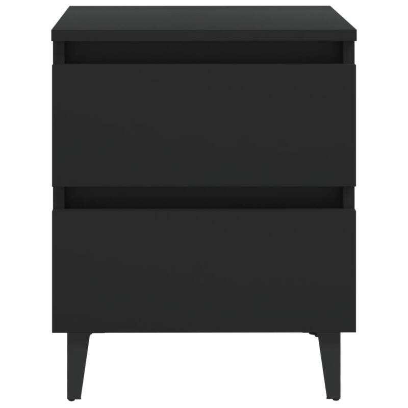 vidaXL Bed Cabinet Black Engineered wood, Metal Standard Bed Cabinet
