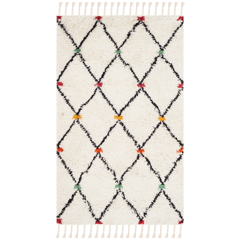 SAFAVIEH Handmade Casablanca Shag Hajri Tribal Wool Rug