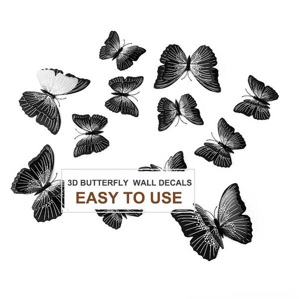 Shop 12pcs 3d Butterfly Stickers Pin Type Home Room Decoration