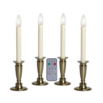 Battery Operated Bi-Directional LED Adjustable Base Candle 4-pack