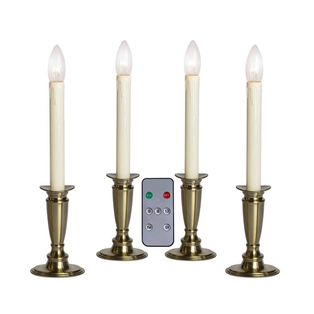 Battery Operated Bi-Directional LED Adjustable Base Candle 4-pack