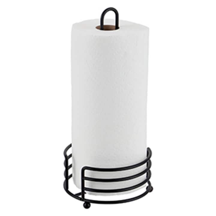 Home Basics Heavyweight Paper Towel Holder, Matte Black, 13.25x6 Inches - Black - 13.25 x 6 Inches