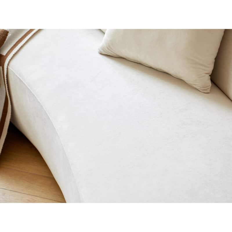 US Pride Furniture 90.2 inch Elegant Half Moon Design Curved Luxury 4-Seat Sofa with High-Density Foam Filled
