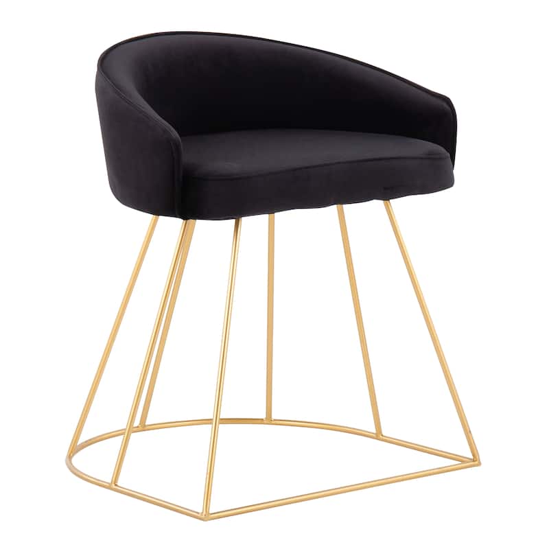 Silver Orchid Haid Velvet Upholstered Vanity Stool
